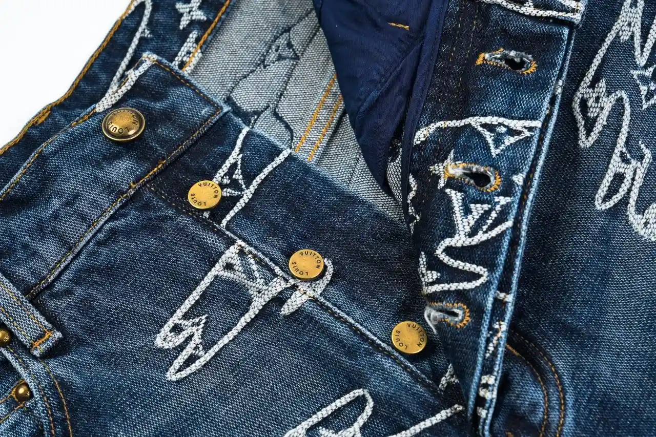 Louis Vuitton Blue Cloud Jacquard Denim Pants product photo from LabelPicks