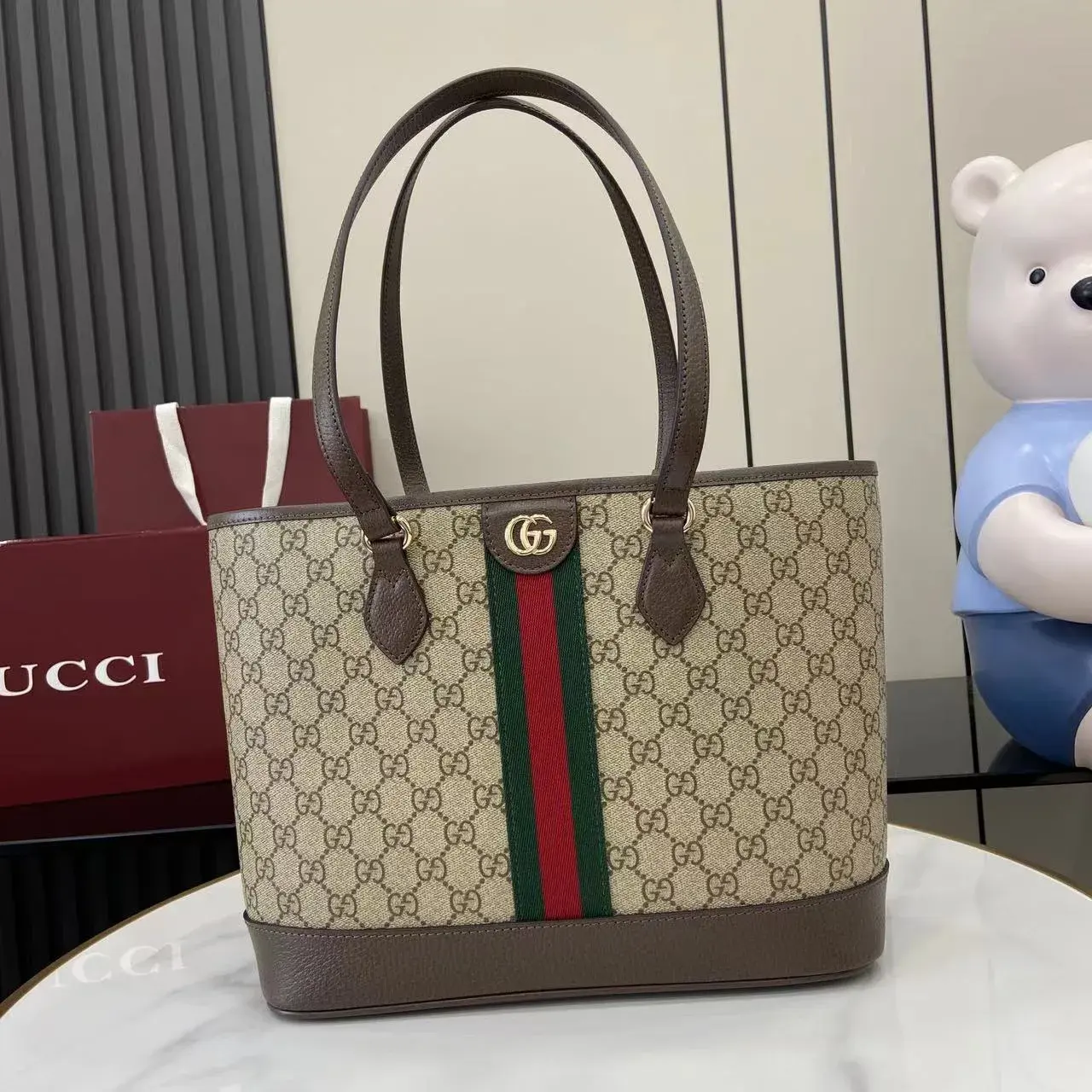 Gucci Ophidia Brown GG Supreme Canvas Tote Bag product photo from LabelPicks