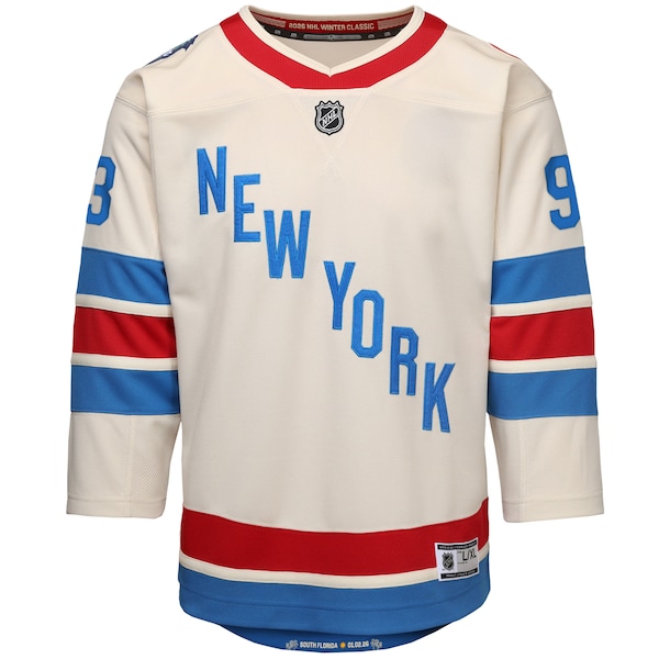 Mika Zibanejad New York Rangers Outerstuff Youth 2026 NHL Winter Classic Premier Jersey - White