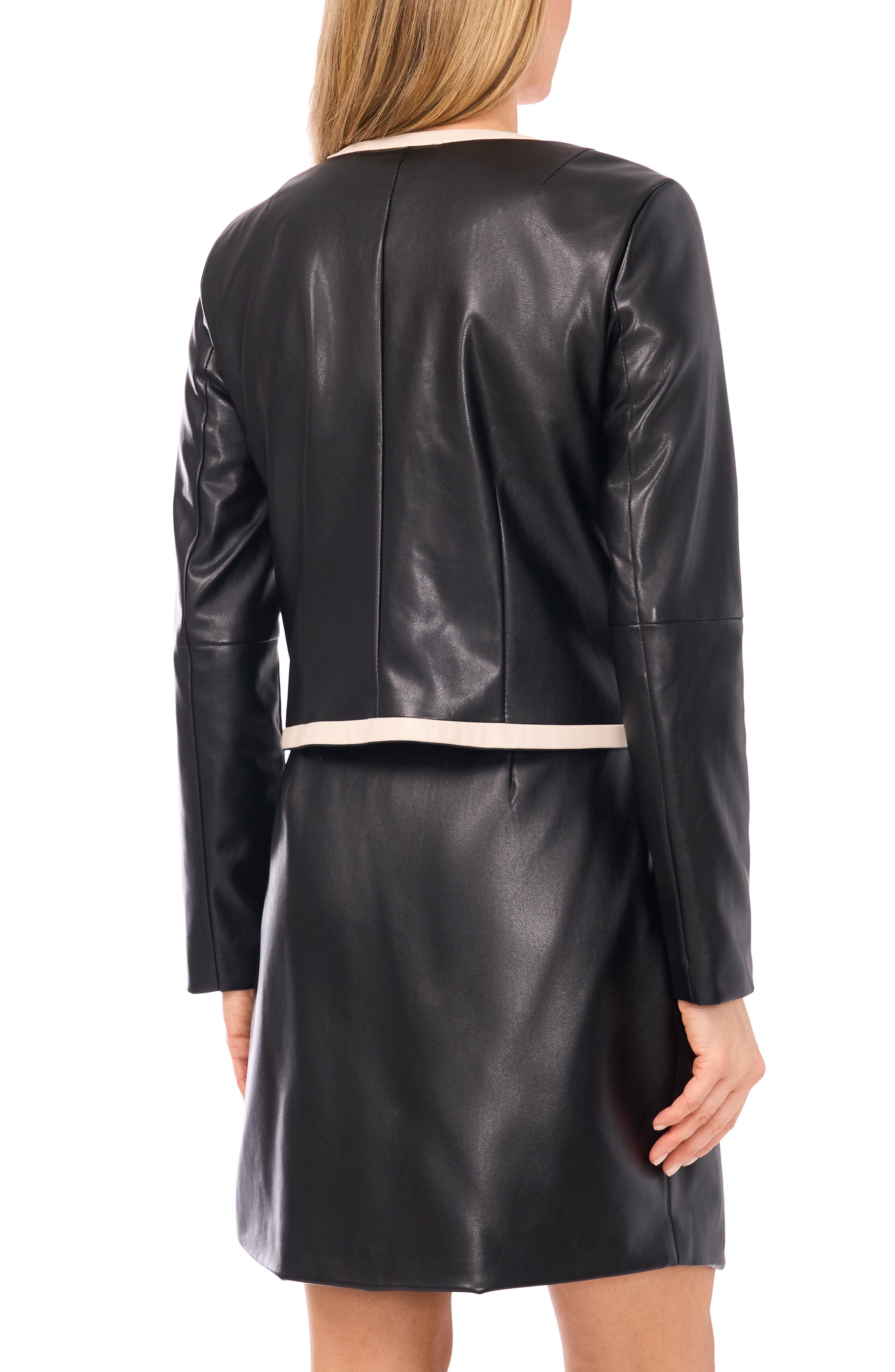 Halogen® Tipped Faux Leather Jacket