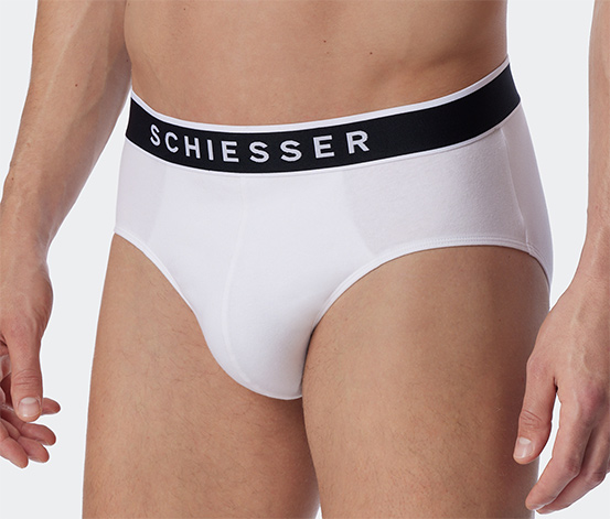 3 SCHIESSER Rio-Slips mit Bio-Baumwolle, weiß
