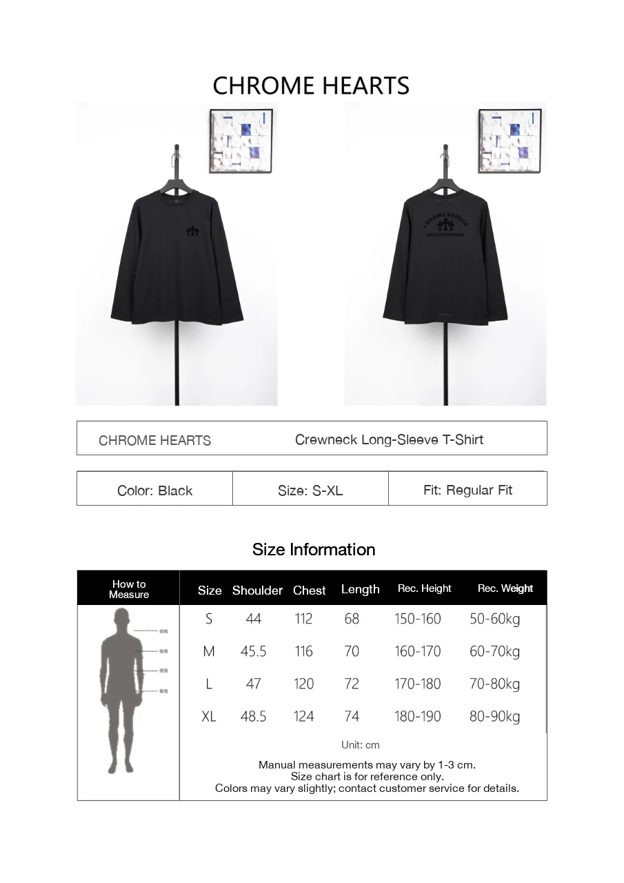 Chrome Hearts Black Flocked Cross Three Quarter Sleeve T-Shirt product photo from LabelPicks