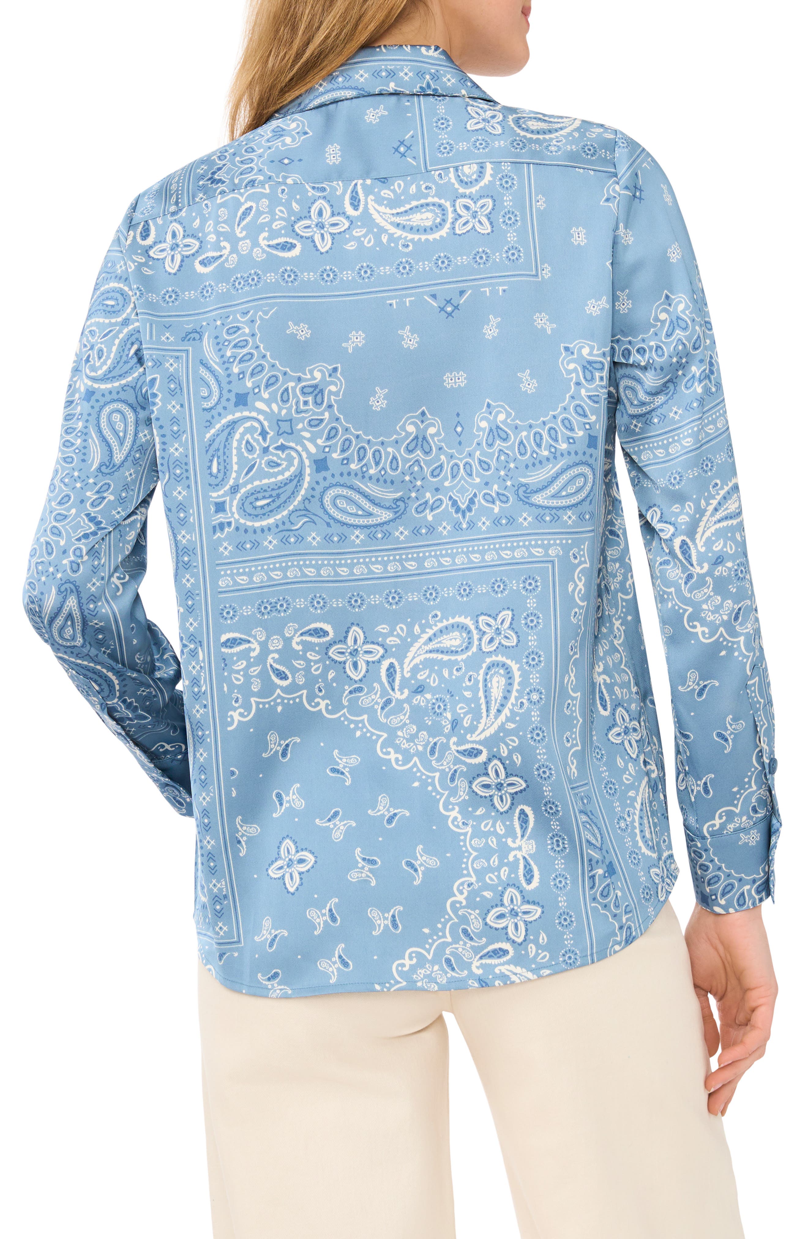 Halogen® Lux Satin Button-Up Shirt