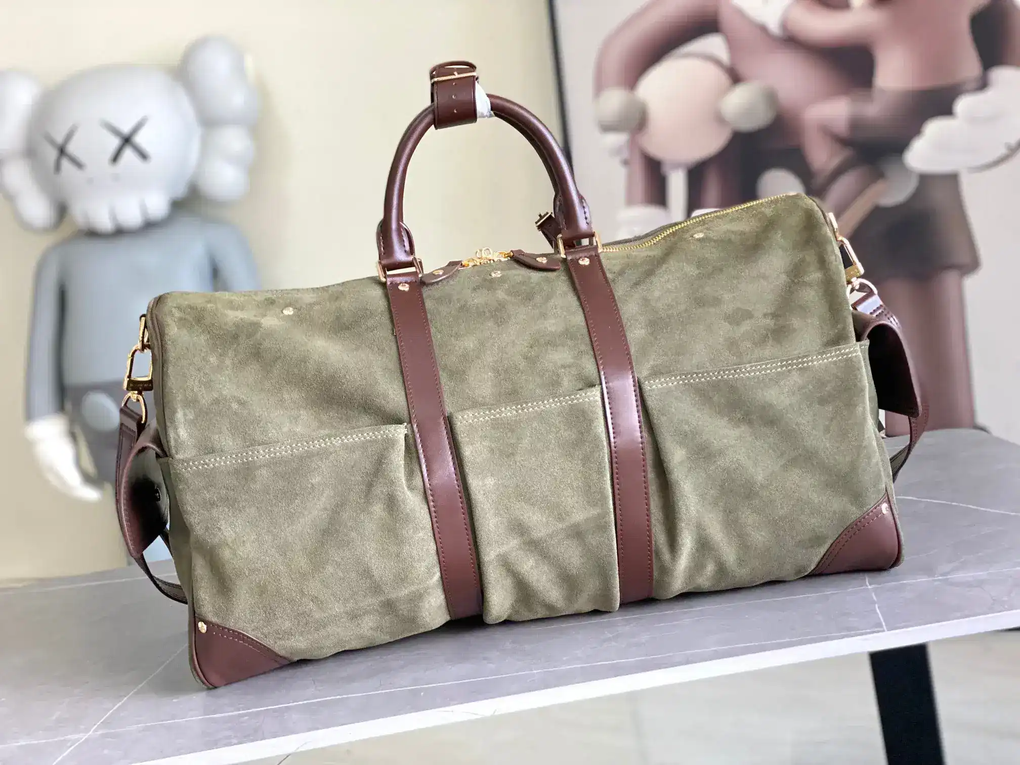 Louis Vuitton Green Keepall Calfskin Tote Bag product photo from LabelPicks