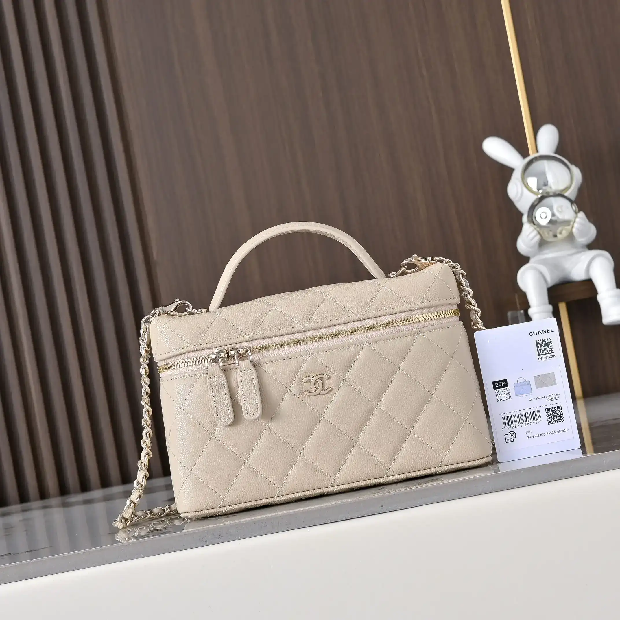 Chanel Gold Grained Leather Top Handle Bag product photo from LabelPicks