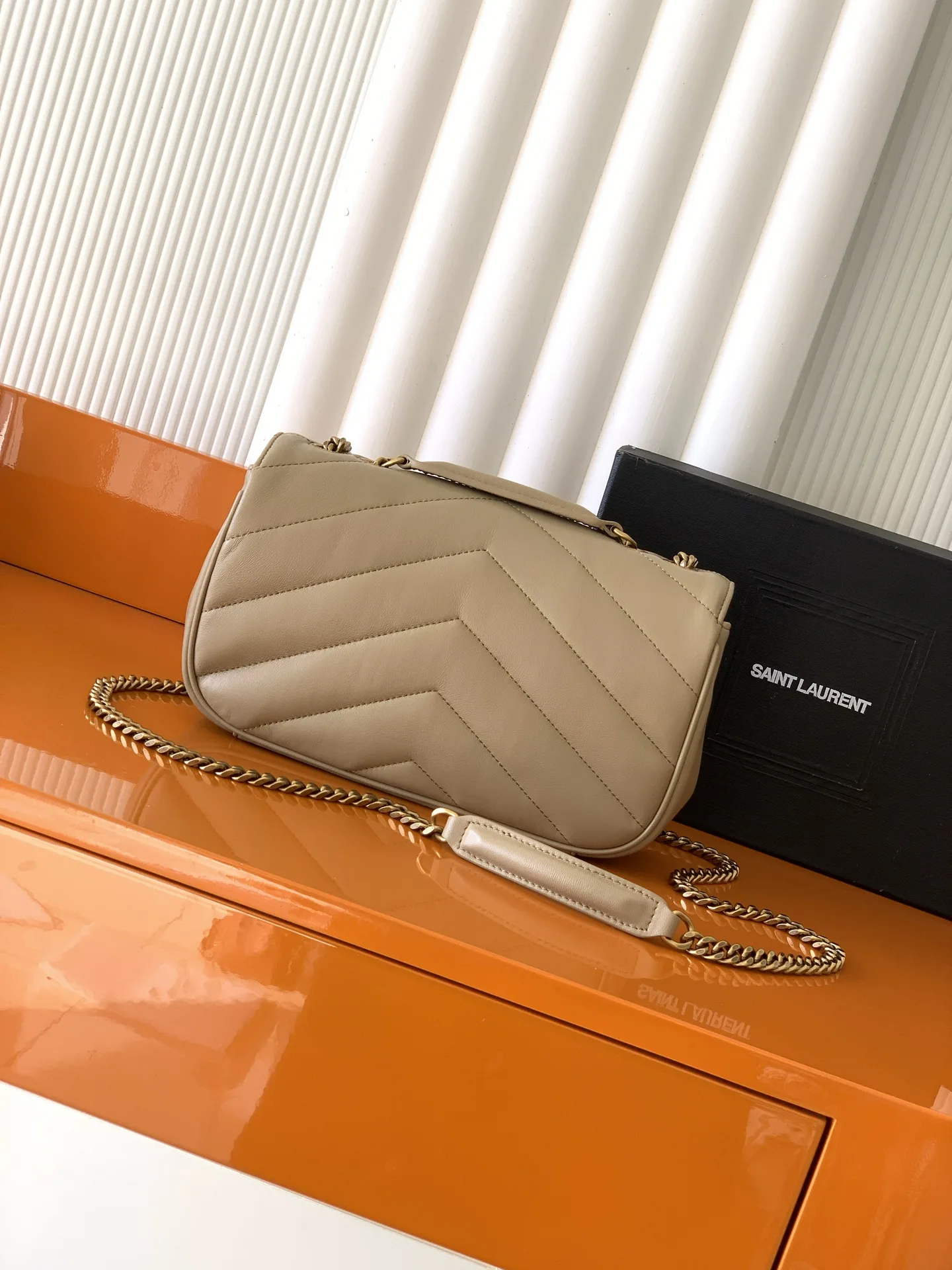 Saint Laurent Beige Loulou Lambskin Shoulder Bag product photo from LabelPicks