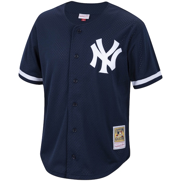 Reggie Jackson New York Yankees Cooperstown Collection Mesh Batting Practice Button-Up Jersey - Navy