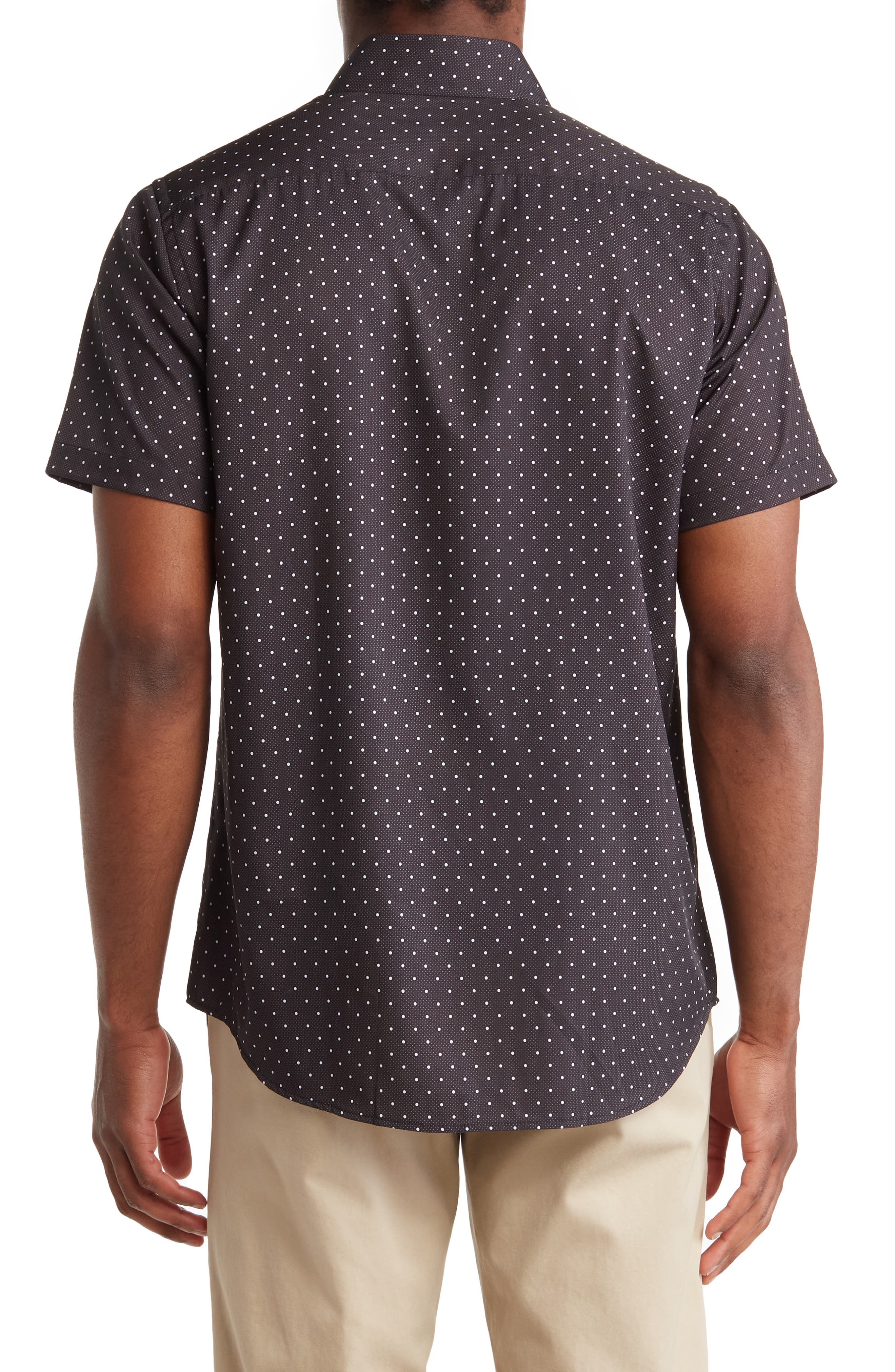 TOM BAINE Slim Fit Performance Short Sleeve Button-Up Shirt