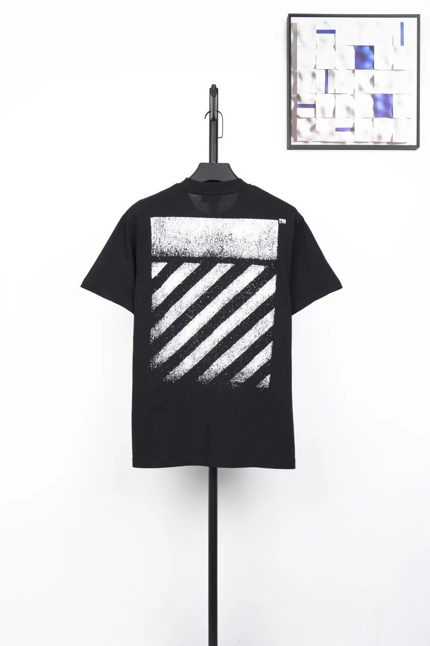 Off-White Black Spray Stripe Graphic T-Shirt product photo from LabelPicks