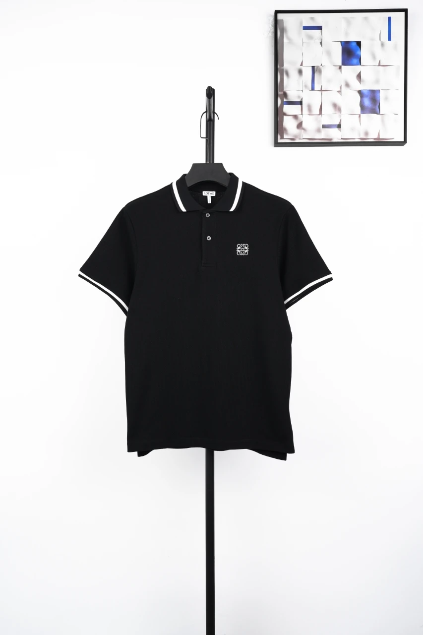 LOEWE Black Contrast-Trim Anagram Polo Shirt product photo from LabelPicks