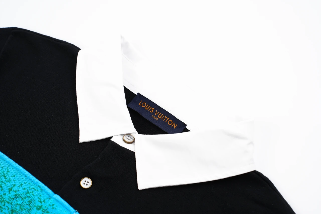 Louis Vuitton Black Green Gradient Monogram Letter Jacquard Polo Shirt product photo from LabelPicks