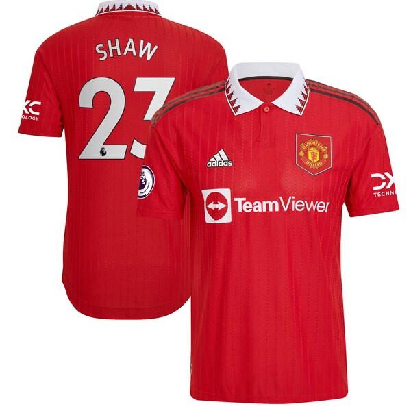 Luke Shaw Manchester United adidas 2022/23 Home Authentic Player Jersey - Red
