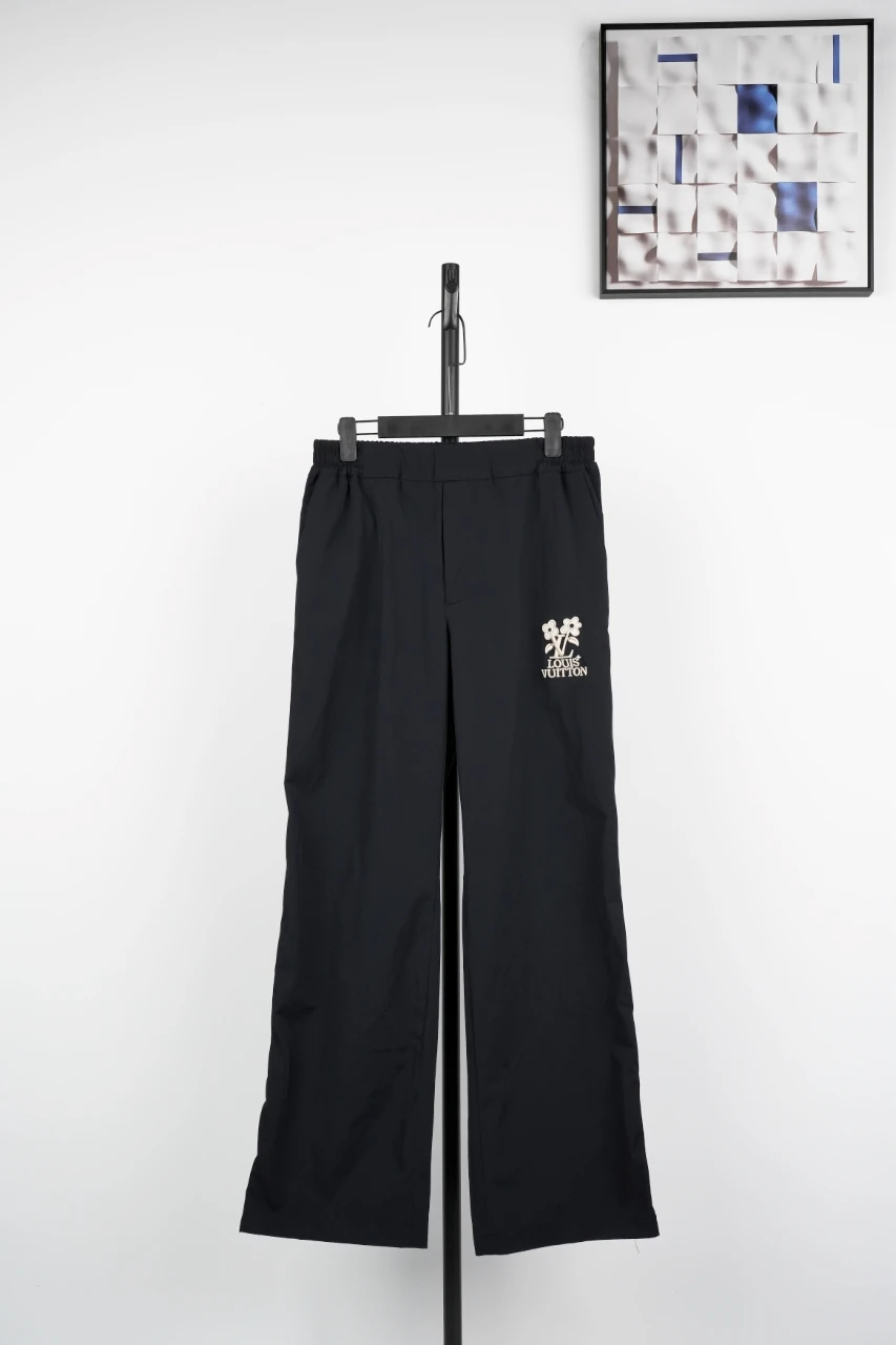 Louis Vuitton Black Floral Embroidered Pants product photo from LabelPicks