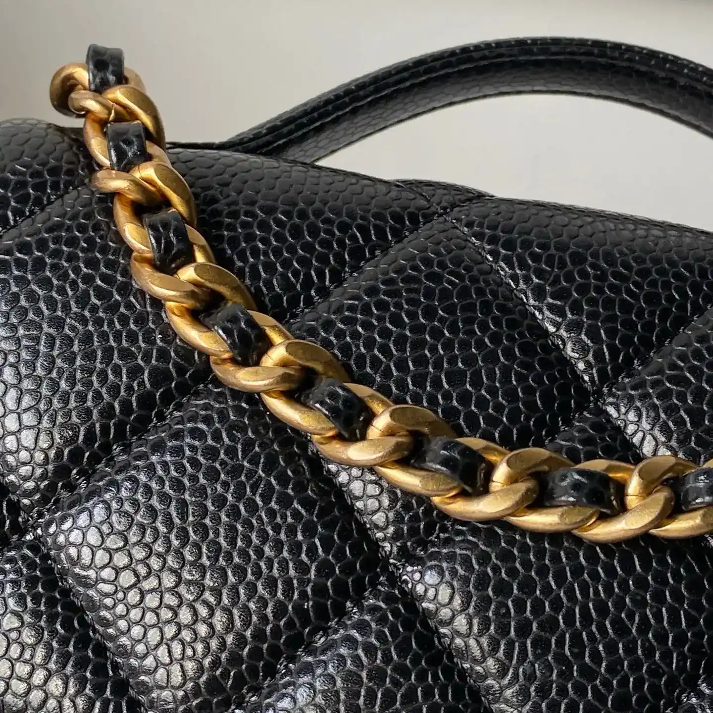 Chanel Gold Grained Leather Crossbody Bag product photo from LabelPicks
