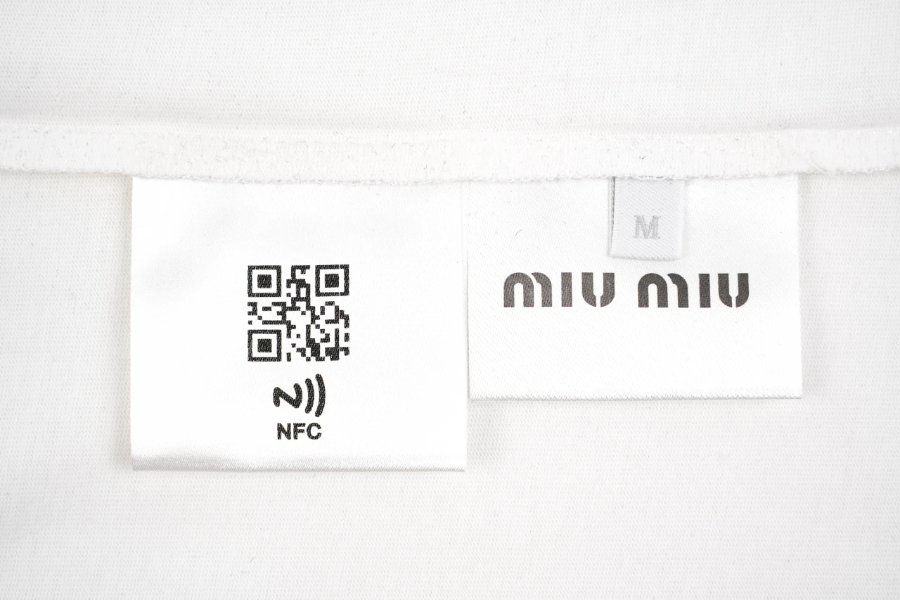 Miu Miu White Contrast Sleeve Embroidered Logo Patch T-Shirt product photo from LabelPicks