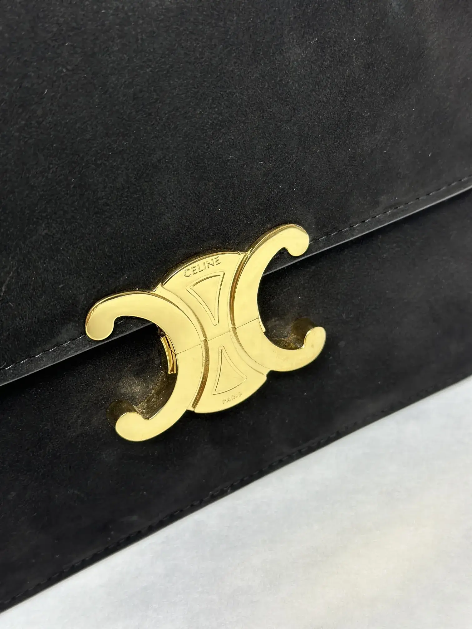 Celine Gold Triomphe Lambskin Crossbody Bag product photo from LabelPicks