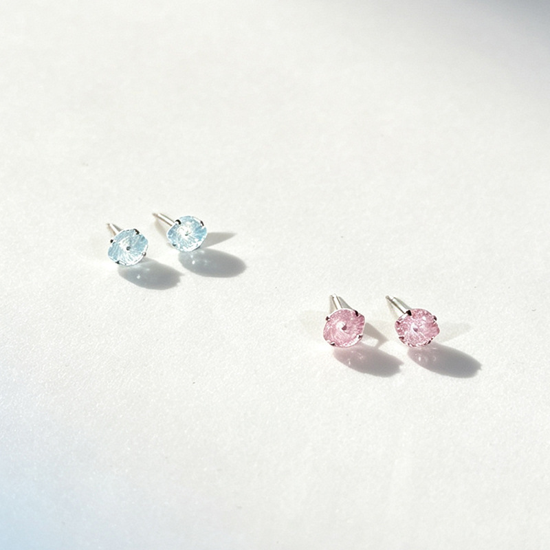 925 sterling silver devil's eye earrings for women, sparkling firework cut zircon earrings, simple geometric design, high-end ins-style earrings