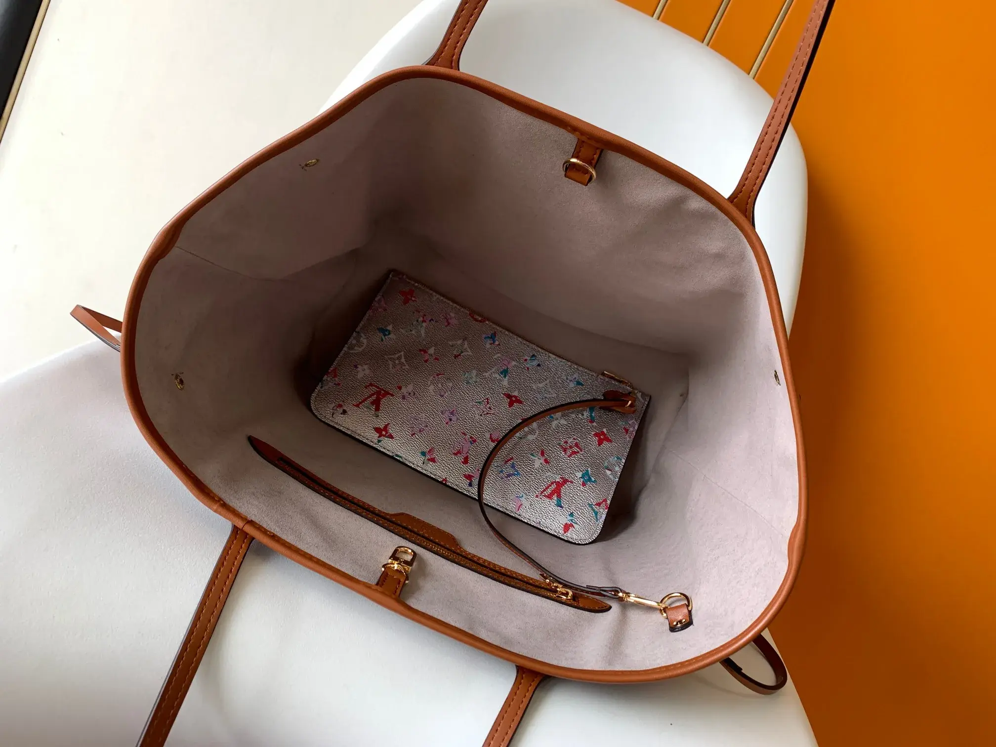 Louis Vuitton Neverfull Gold Calfskin Tote Bag product photo from LabelPicks