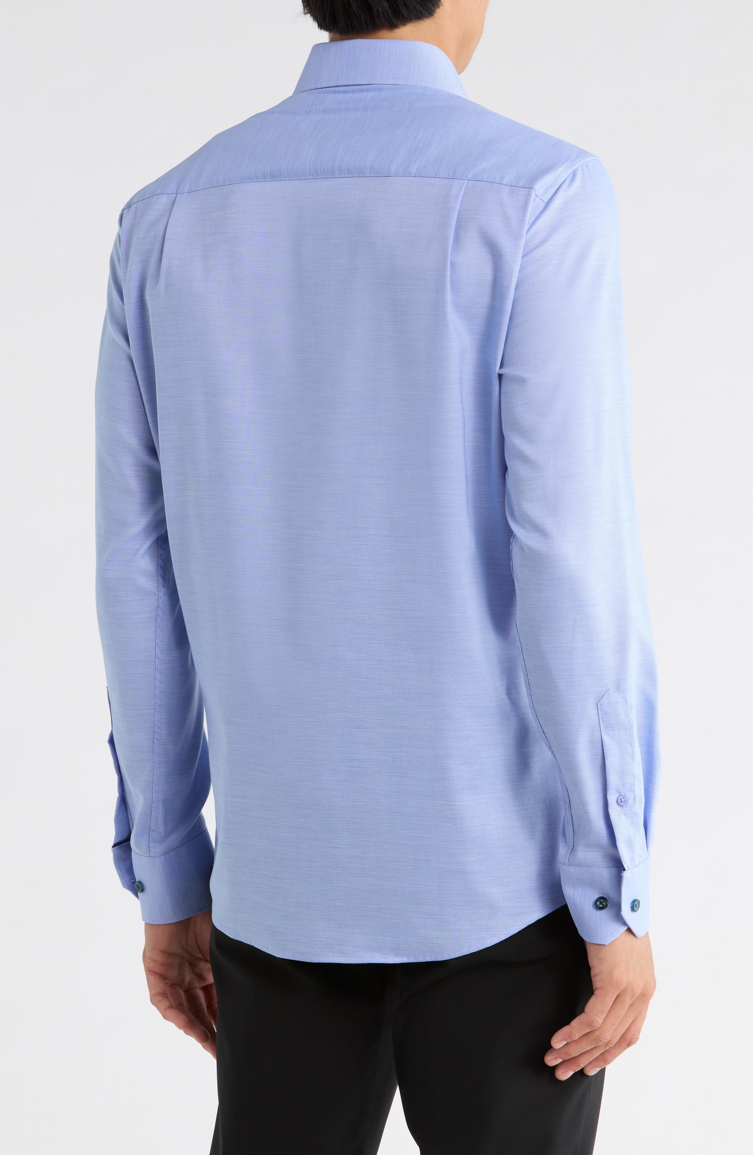Duchamp Slim Fit Textured Stretch Cotton Dress Shirt