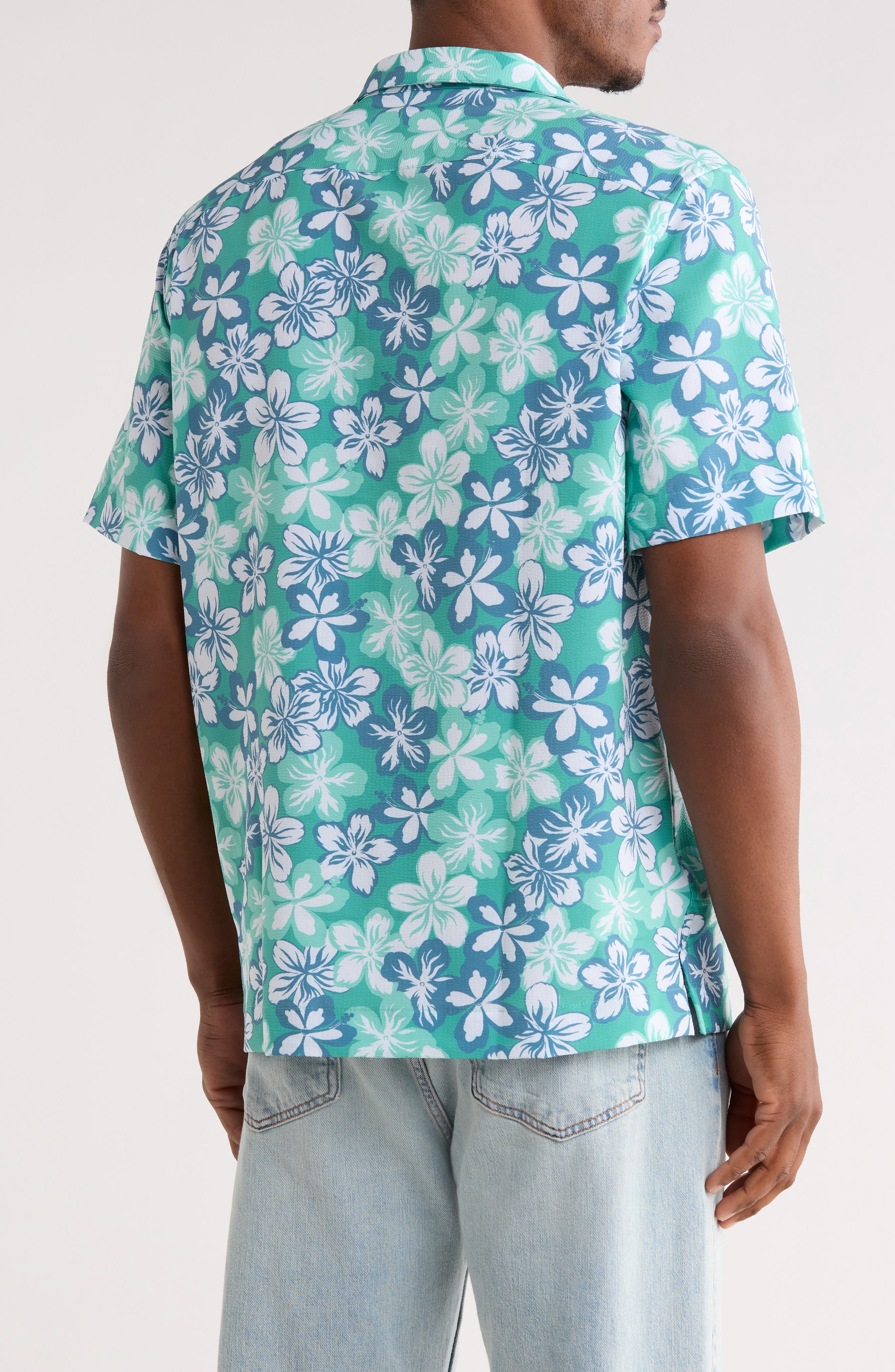 Original Penguin Floral Seersucker Camp Shirt
