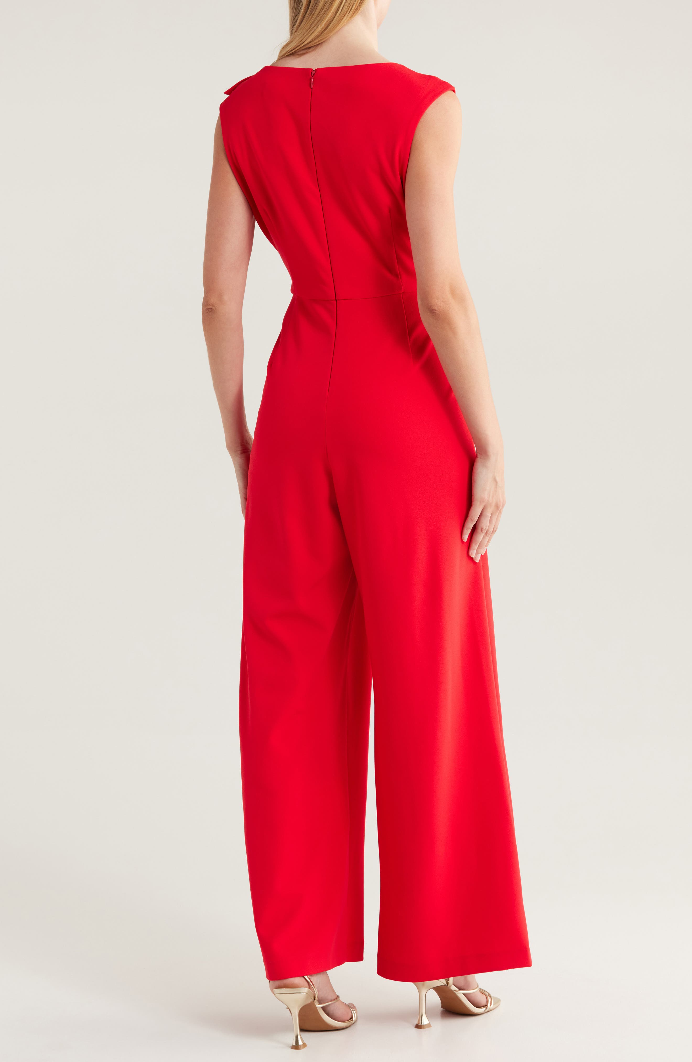 Julia Jordan Floral Appliqué Wide Leg Jumpsuit