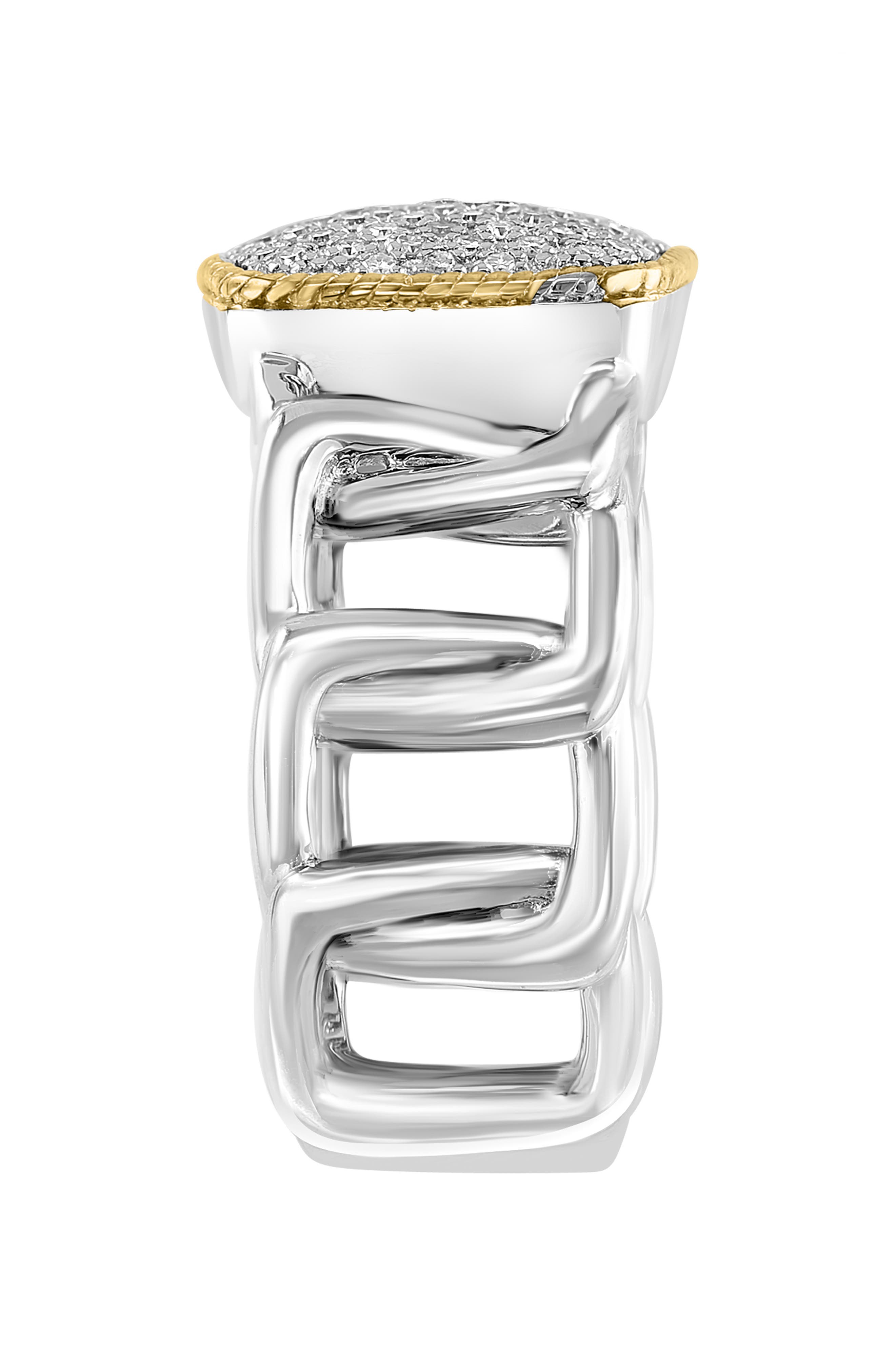 EFFY Two-Tone Pavé Diamond Cushion Ring