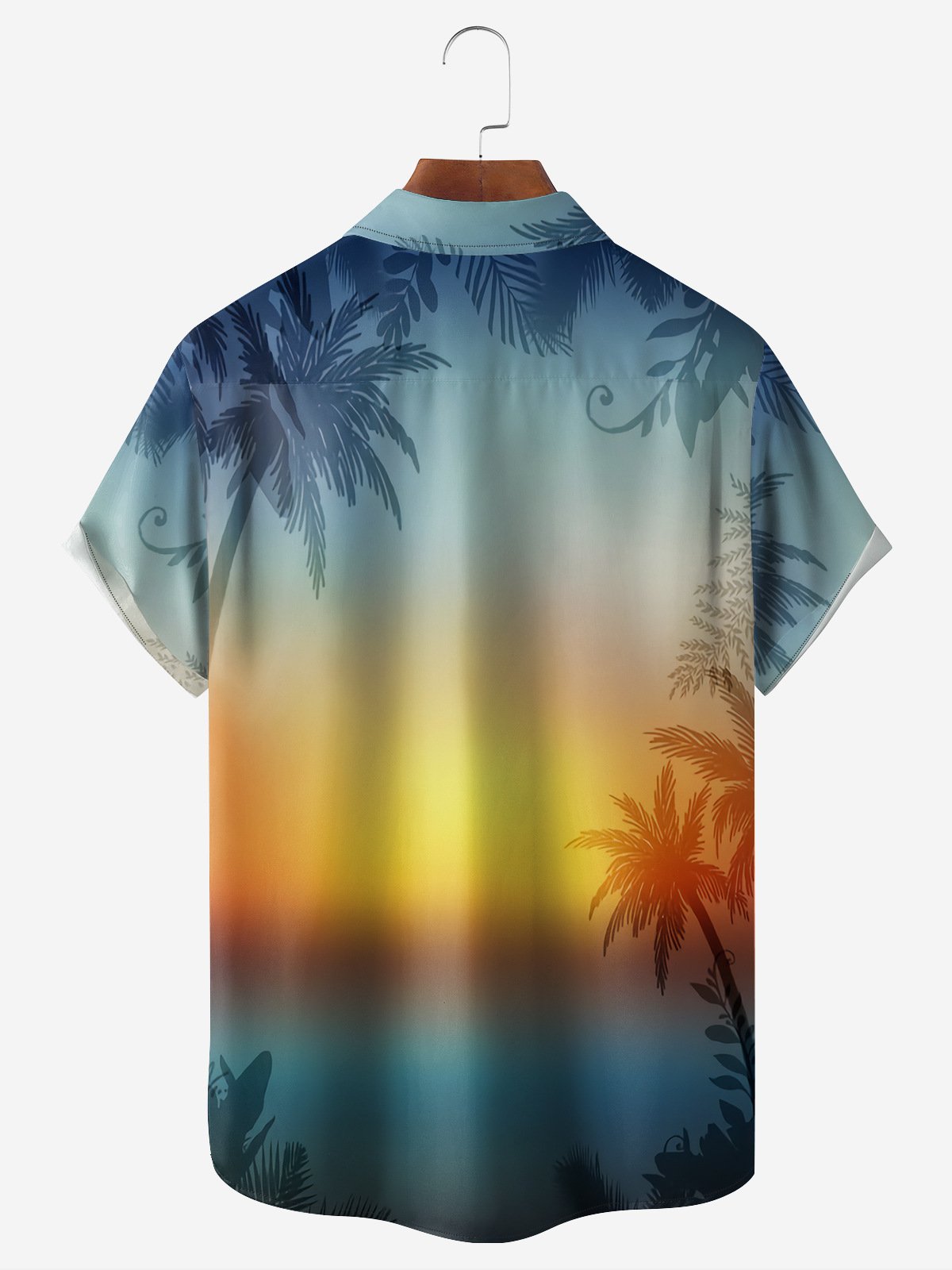 Coconut Tree Chest Pocket Short Sleeve Hawaiian Shirt