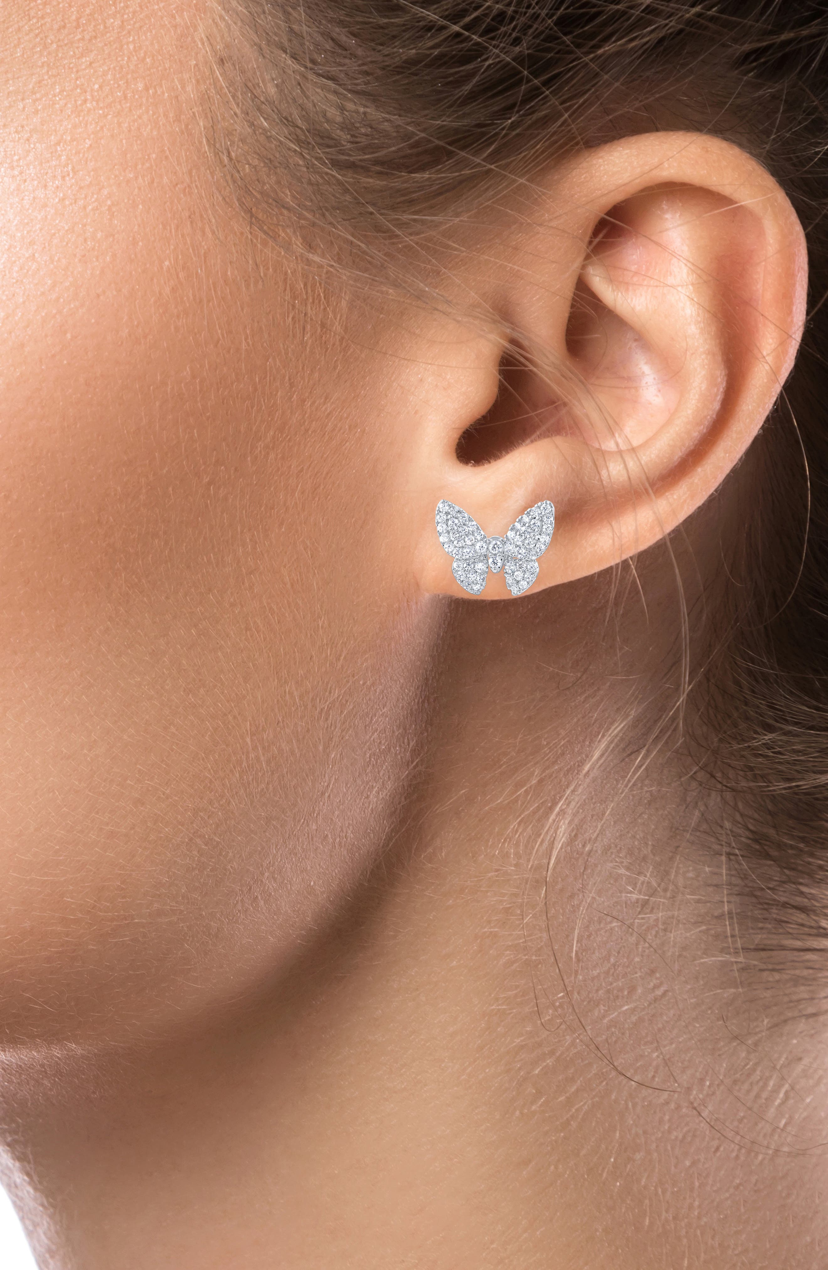 CZ by Kenneth Jay Lane Pavé Cubic Zirconia Butterfly Stud Earrings