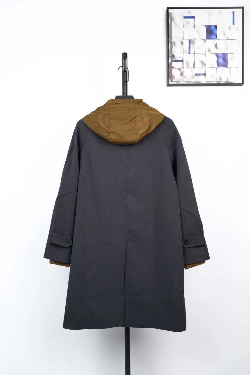 Miu Miu Navy Contrast Hooded Coat product photo from LabelPicks
