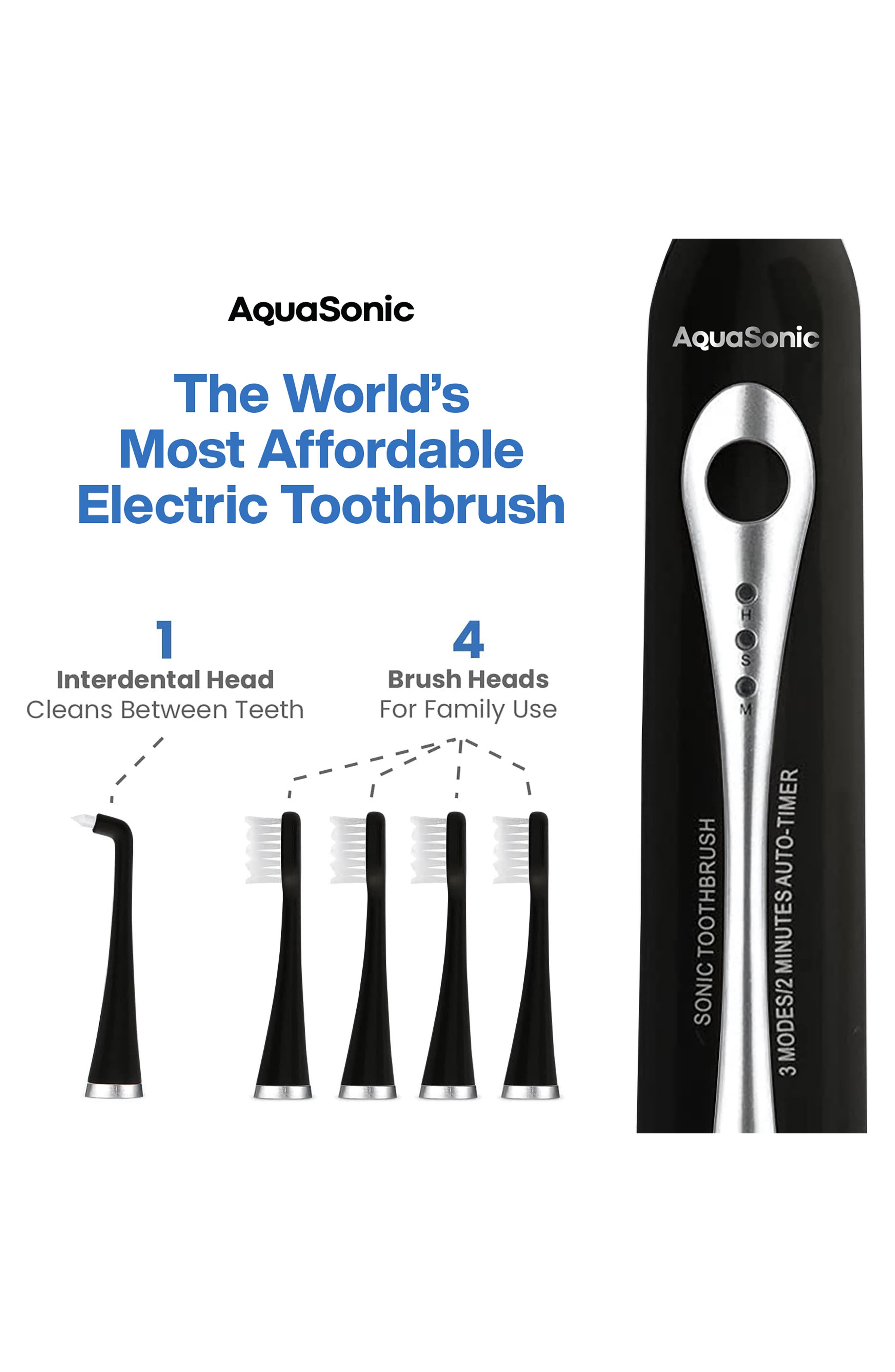 AQUASONIC Home Dental Center Rechargeable Electric Power Toothbrush & Smart Water Flosser Set