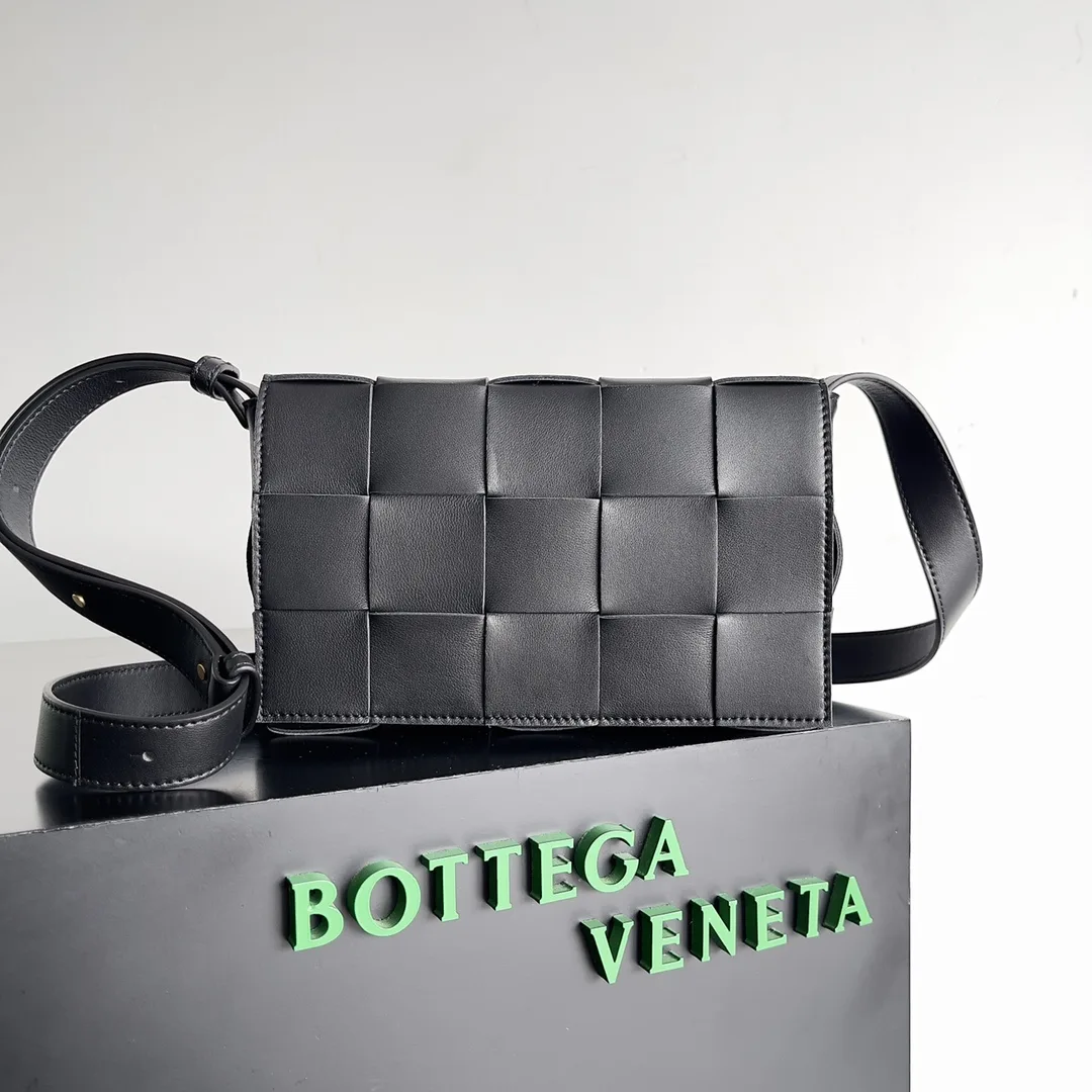 Bottega Veneta Cassette Black Grained Leather Shoulder Bag product photo from LabelPicks