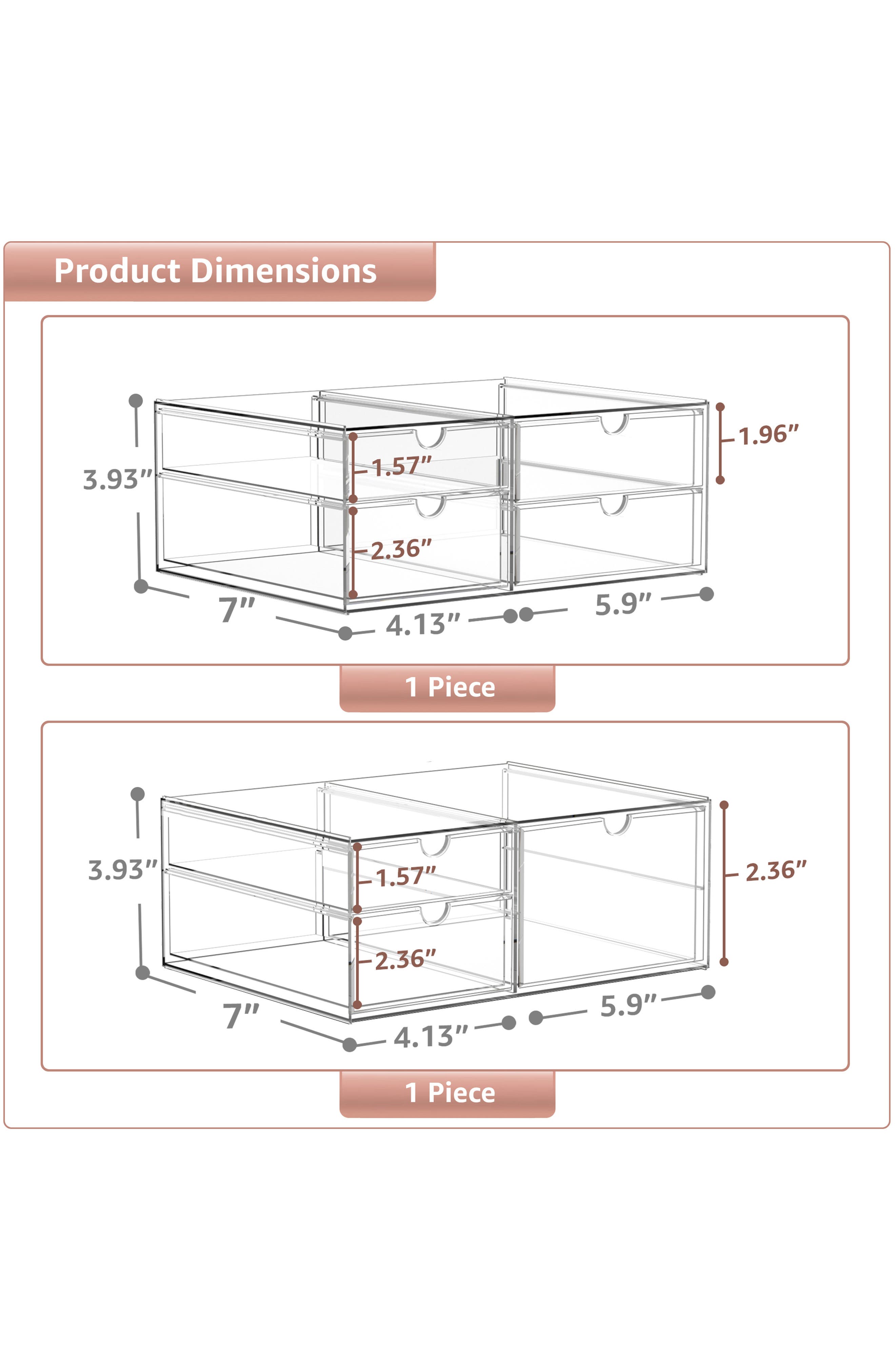 SORBUS 7-Drawer Acrylic Organizer