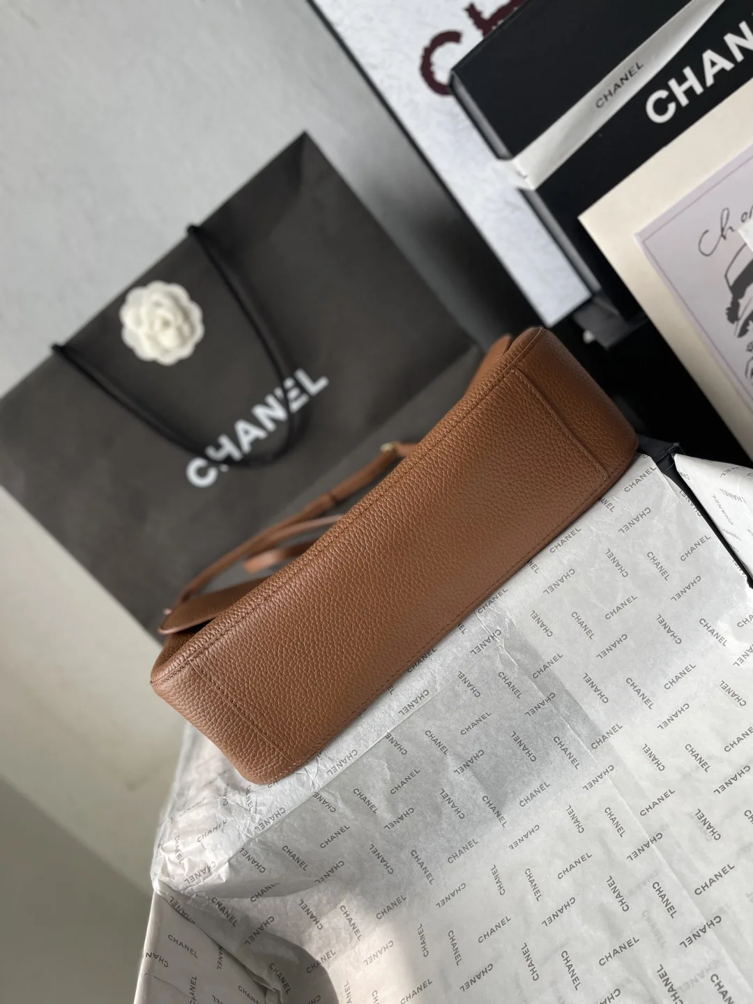 Chanel Brown Classic Flap Grained Leather Shoulder Bag product photo from LabelPicks