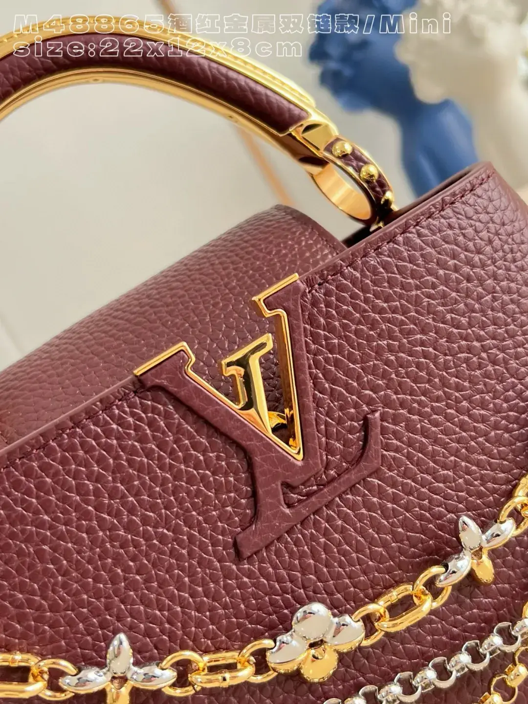 Louis Vuitton Capucines Burgundy Calfskin Crossbody Bag product photo from LabelPicks