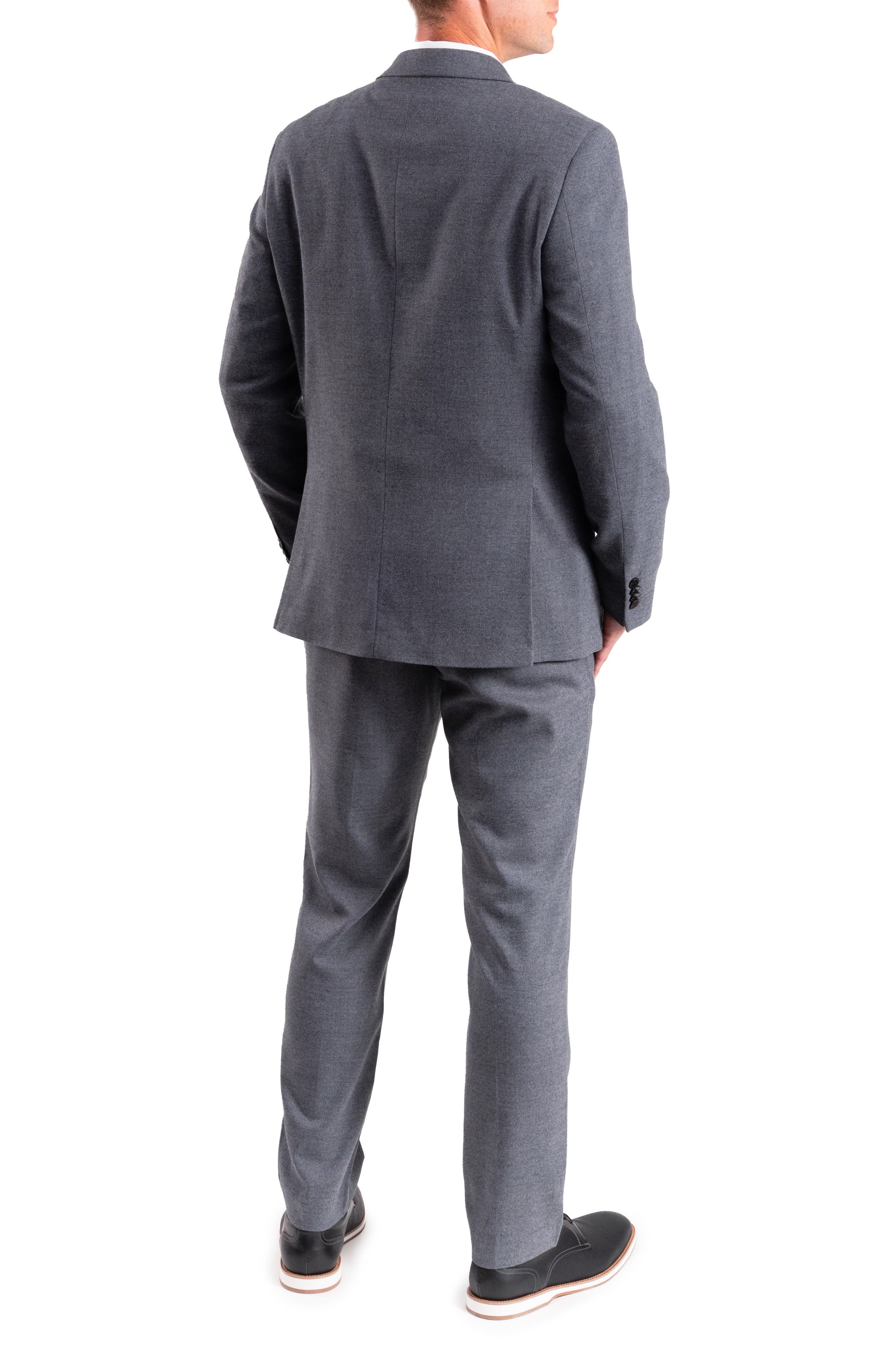 SAVILE ROW CO Charcoal Donegal Twist Trim Fit Suit