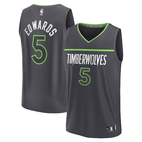 Anthony Edwards Minnesota Timberwolves  Fast Break Replica Player Jersey - Statement Edition - Anthracite