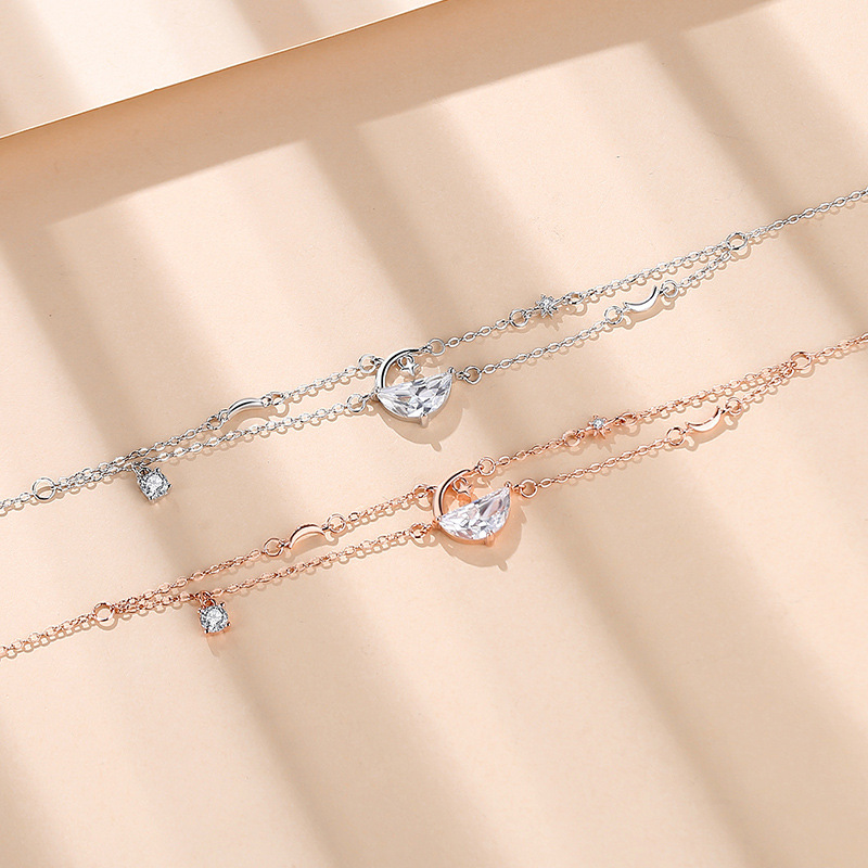 New style, clear spring water bracelet, Korean-style, trendy, perfect for best friends, double-layer design, creative star and galaxy-themed jewelry