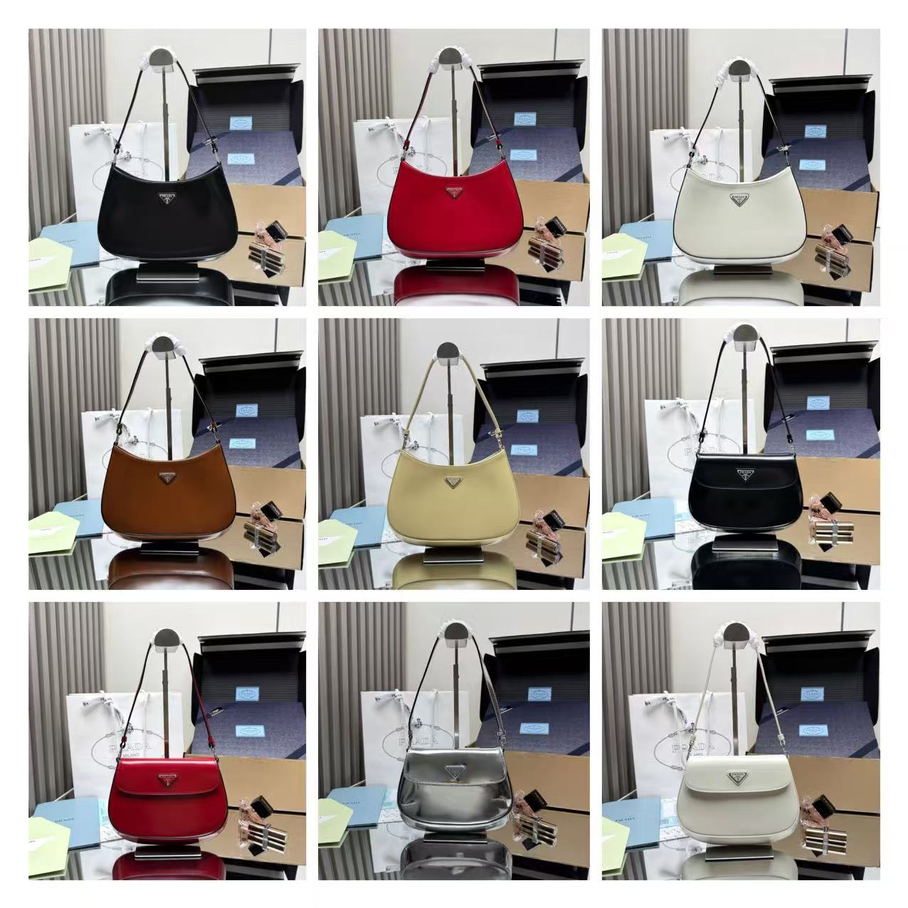 PRADA Cleo/Cowhide Leather/27CM/23CM