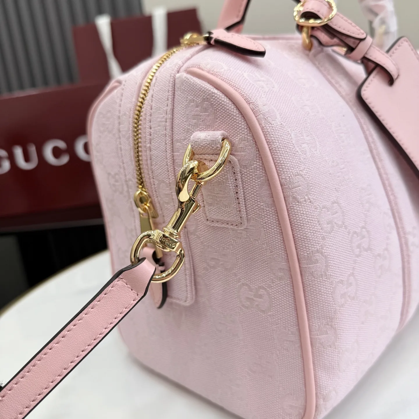 Gucci Pink Ophidia GG Supreme Canvas Top Handle Bag product photo from LabelPicks