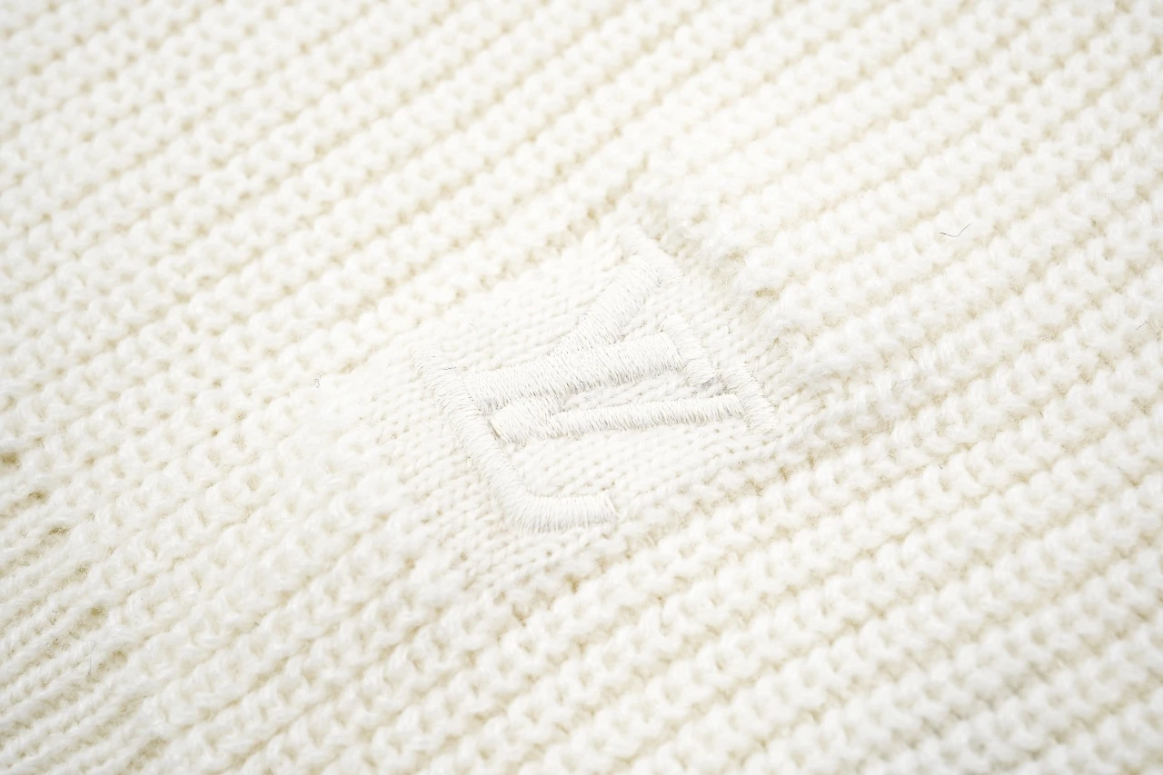 Louis Vuitton White Chunky Rib Half Zip Sweater product photo from LabelPicks