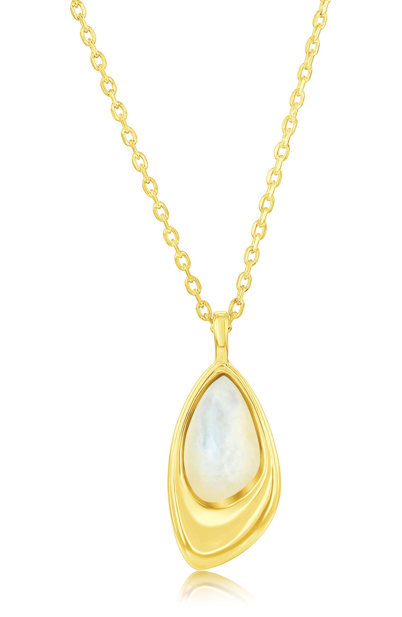 SIMONA Mother-of-Pearl Geometric Pendant Necklace