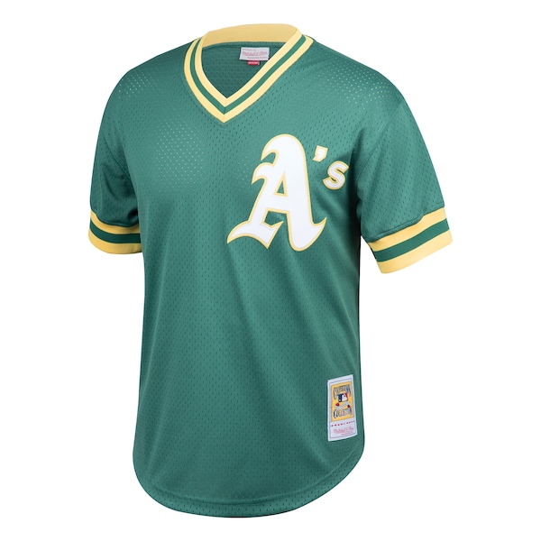 Rickey Henderson Oakland Athletics Cooperstown Collection Big & Tall Mesh Batting Practice Jersey - Green