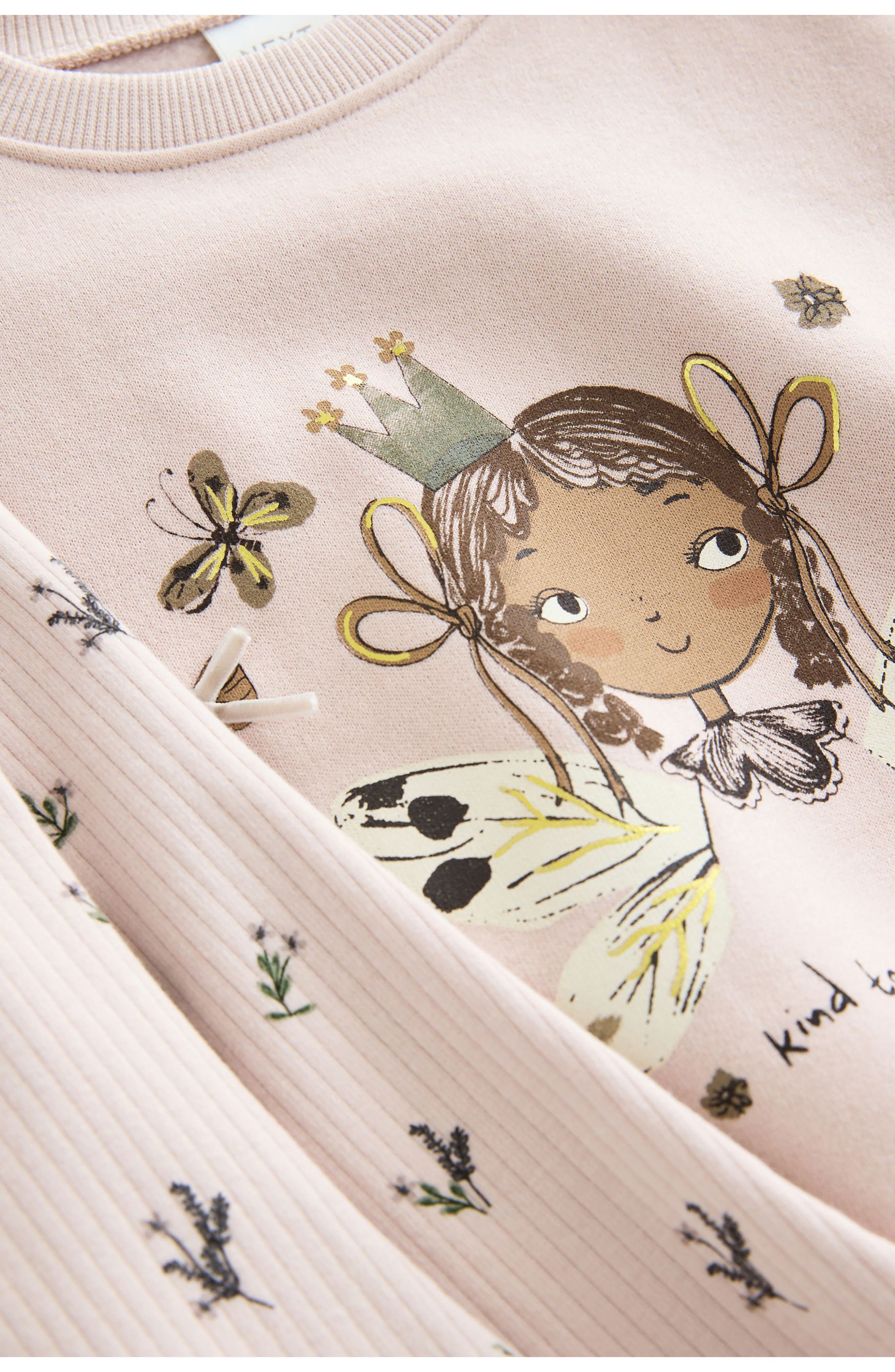 NEXT Kids' Character Graphic Sweatshirt & Flare Leggings Set