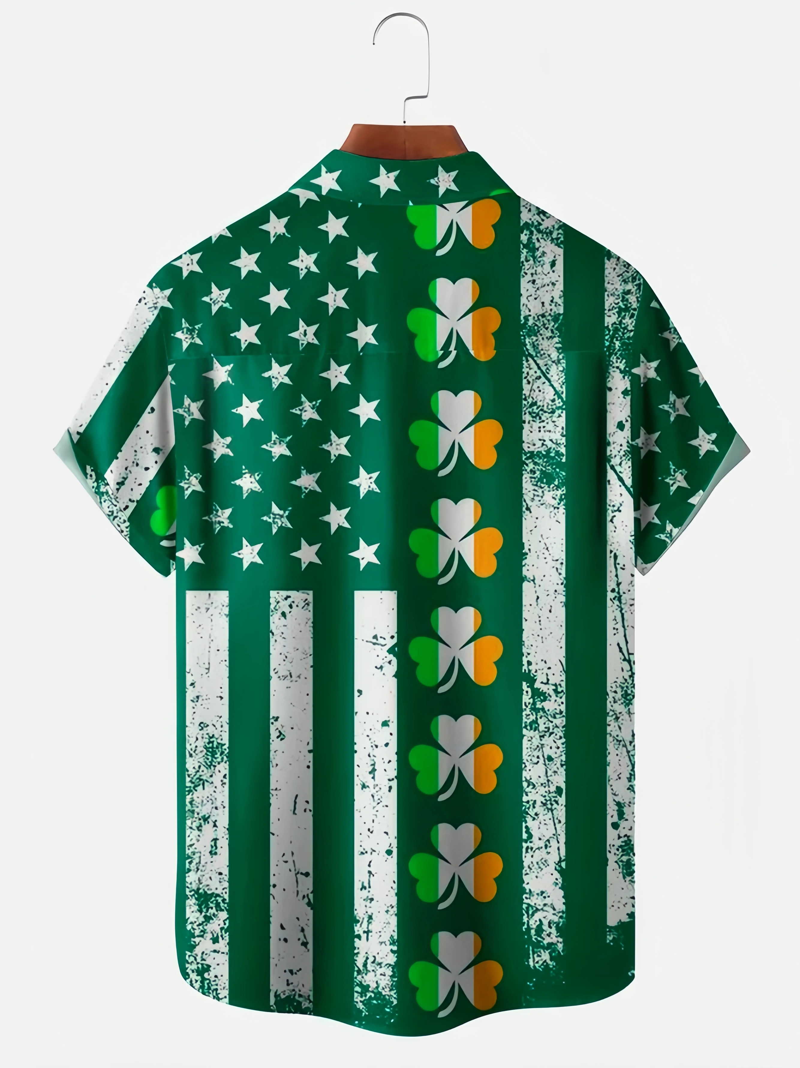 St Patrick‘s Day Sharmark Chest Pocket Short Sleeve Casual Shirt