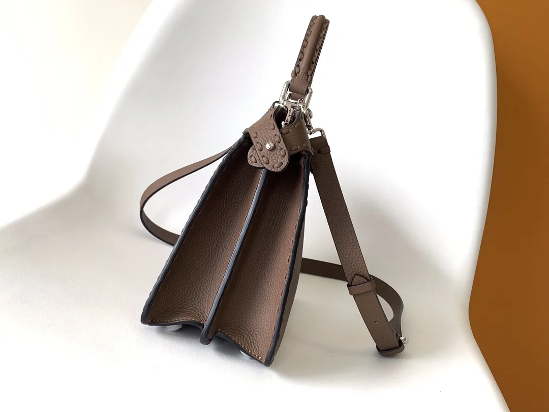 Fendi Peekaboo Brown Calfskin Top Handle Bag product photo from LabelPicks
