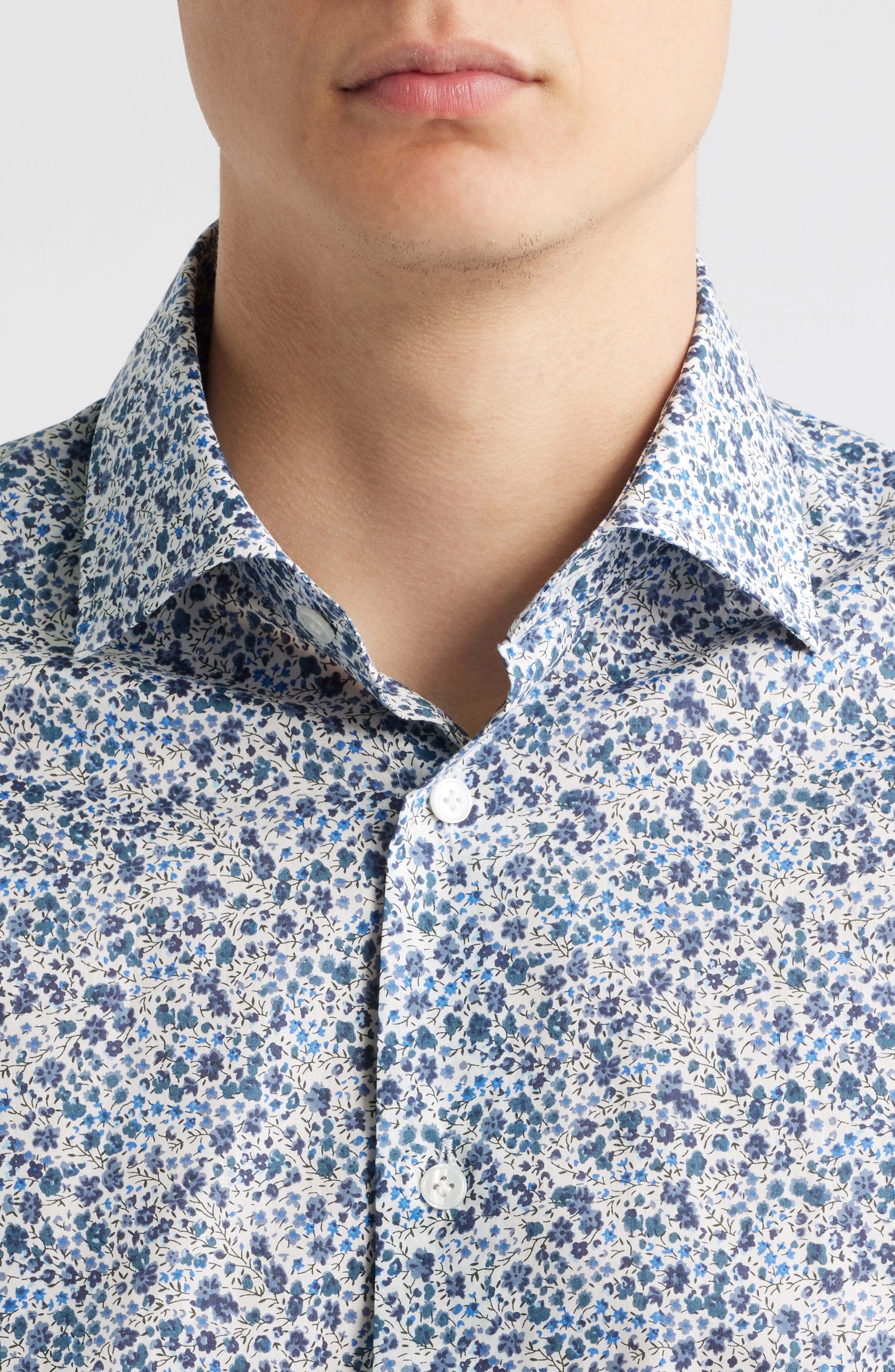 Jack Victor Laurendeau Floral Cotton Button-Up Shirt