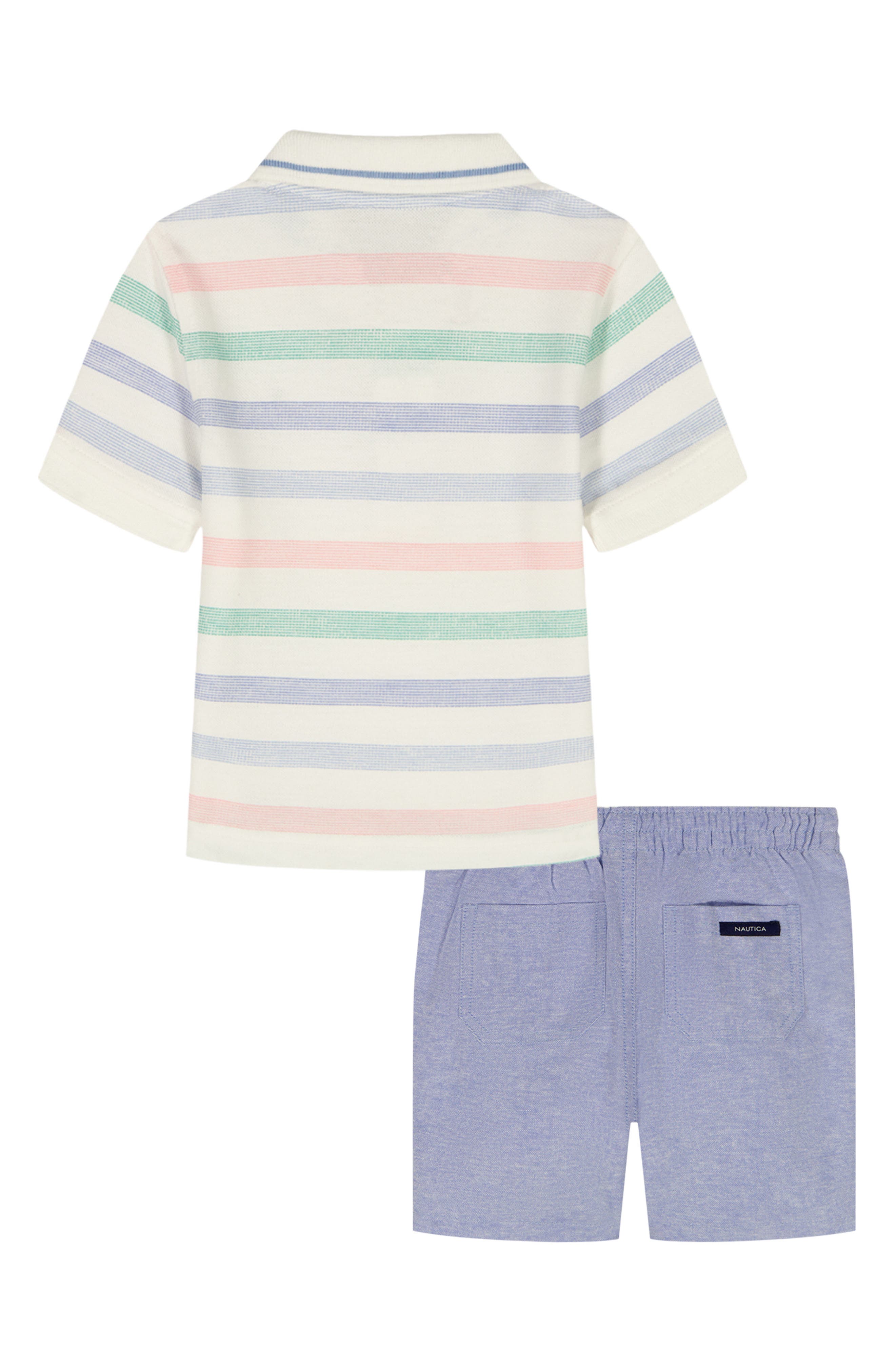 Nautica Kids' Stripe Polo & Pull-On Shorts Set