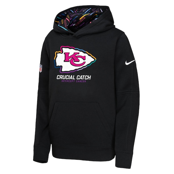 Kansas City Chiefs Nike Youth 2024 NFL Crucial Catch Pullover Hoodie - Black