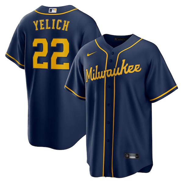 Christian Yelich Milwaukee Brewers Nike Alternate Replica Player Jersey - Navy/Cream/Gray/White