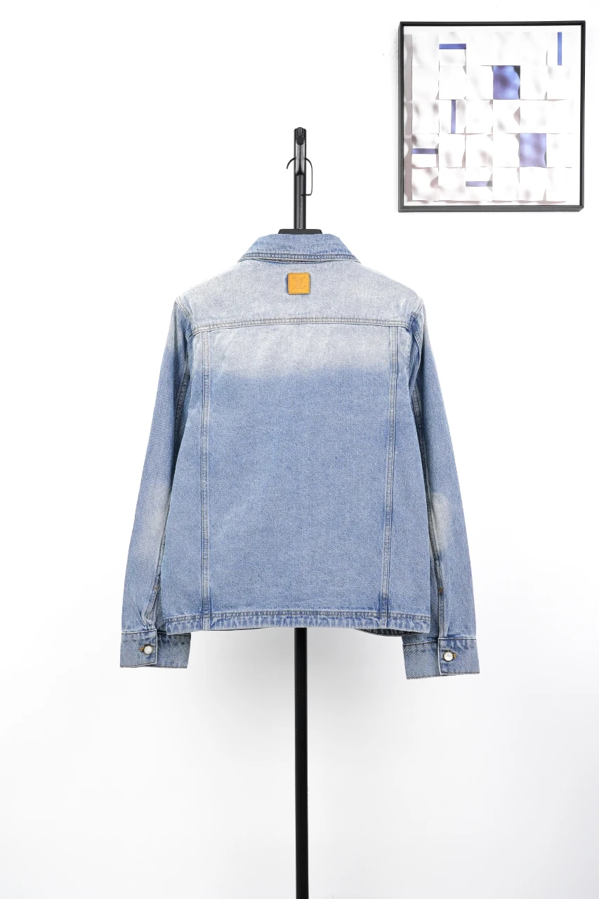 Louis Vuitton Light Blue Monogram Letter Stitch Zip Denim Jacket product photo from LabelPicks